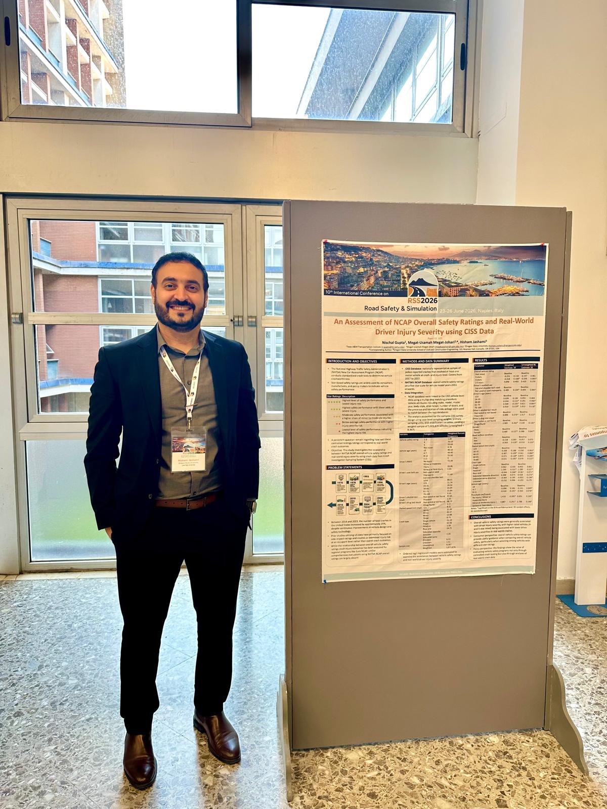 Hisham Jashami presenting transportation safety research at RSS 2026