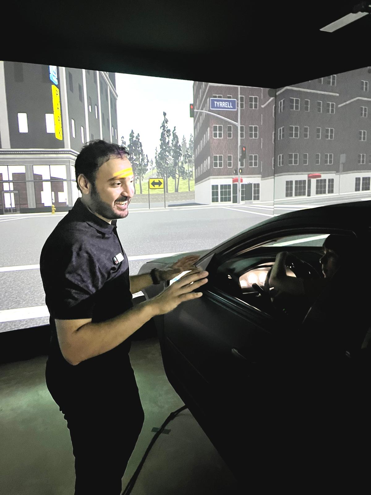 Hisham Jashami during a driving simulator study