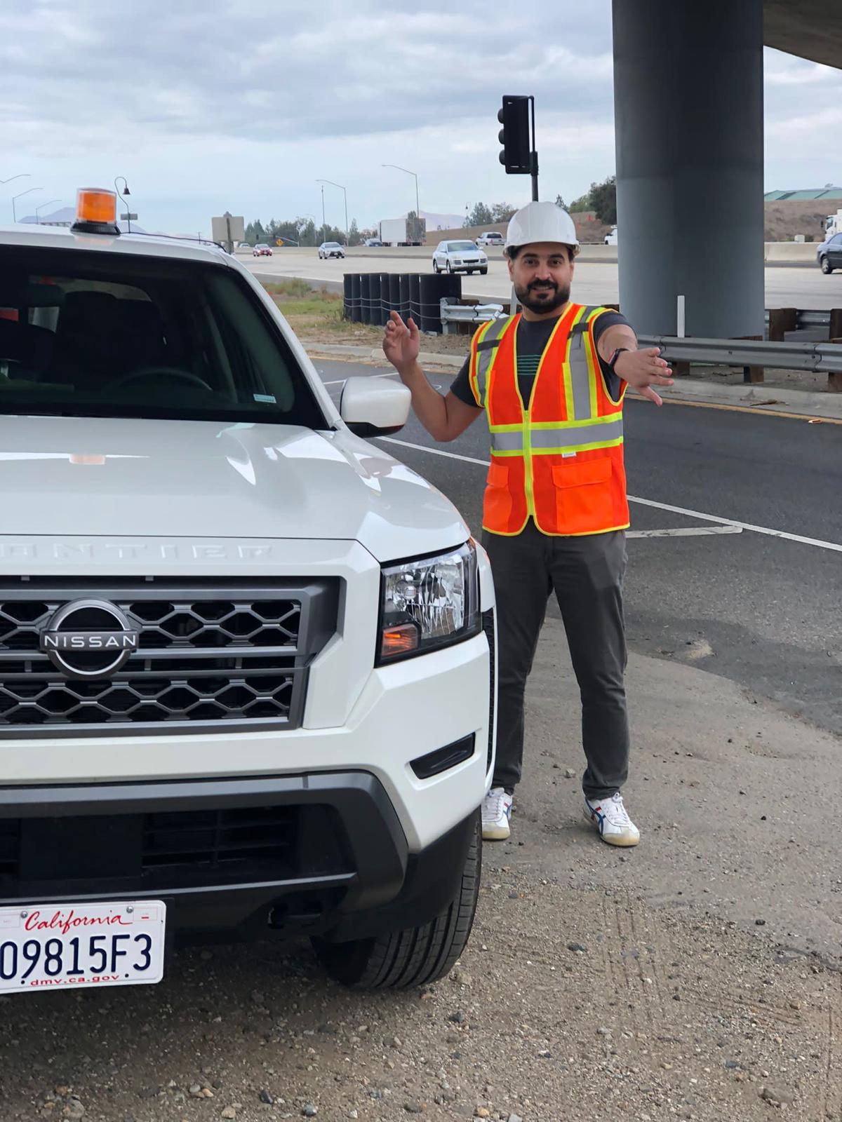 Hisham Jashami conducting field transportation research