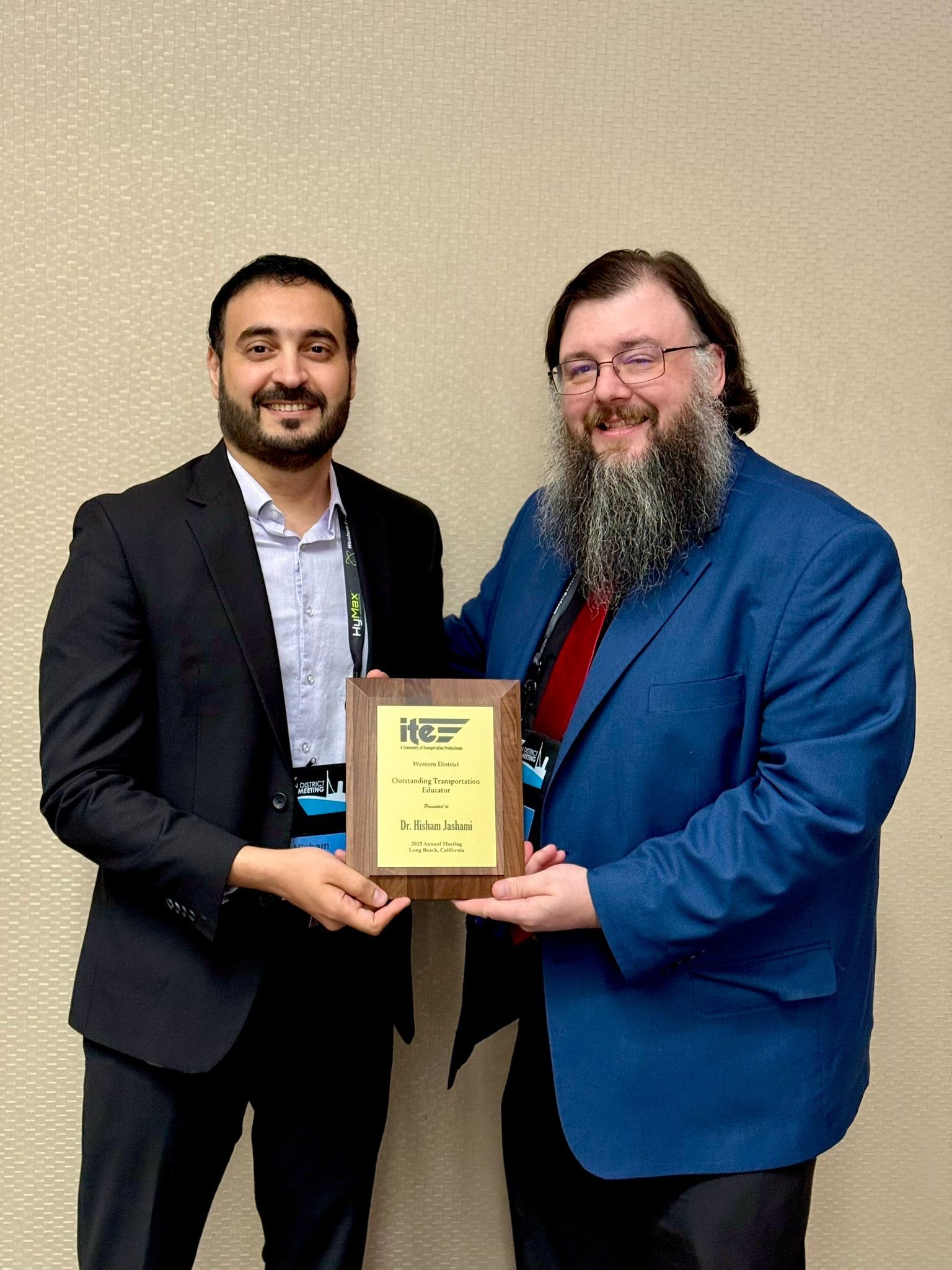 Professional award recognition in transportation engineering